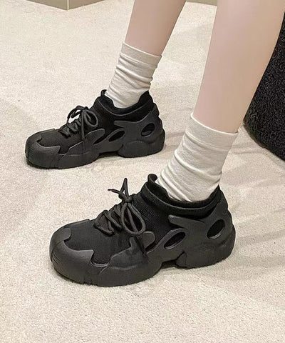 Nuevas zapatillas deportivas versátiles moradas con cordones y plataforma  Nuevas zapatillas deportivas versátiles moradas con cordones y plataforma