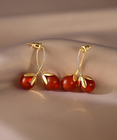 Original Design Red Copper Overgild Tomato Hoop Earrings Original Design Red Copper Overgild Tomato Hoop Earrings