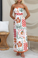 Lässige, trägerlose Kleider mit Blumenmuster