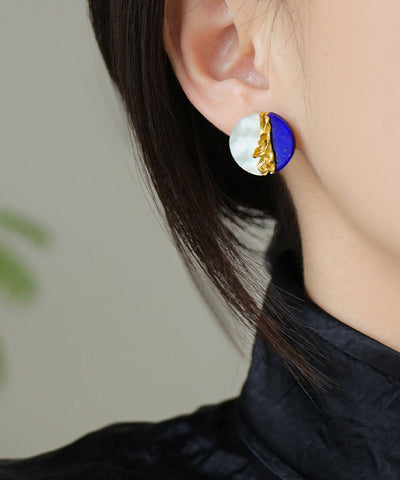 Original Design Multi Sterling Silver Overgild Gem Stone Stud Earrings Original Design Multi Sterling Silver Overgild Gem Stone Stud Earrings