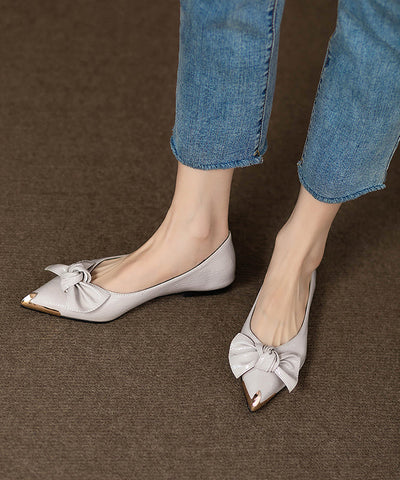 French Black Pointed Versatile Bow Flat Shoes French Black Pointed Versatile Bow Flat Shoes