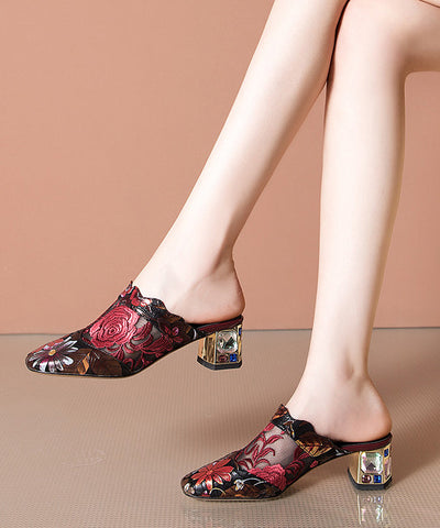 Sandalias azules elegantes de piel de oveja gruesa con bordado 2025  Sandalias azules elegantes de piel de oveja gruesa con bordado 2025