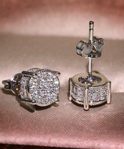 New Silk Sterling Silver Zircon Stud Earrings New Silk Sterling Silver Zircon Stud Earrings