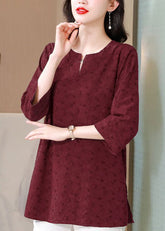 Baumwollblusen mit Mulberry-Print und übergroßen Armbandärmeln