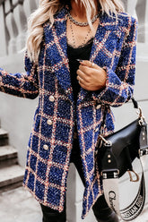 Prendas de abrigo con cuello vuelto a cuadros de moda urbana