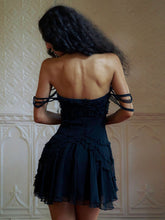 Rüschenkleid schulterfrei rückenfrei Rave Club Minikleider