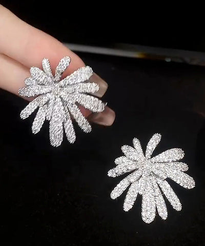 Oversize Silk Copper Zircon Fireworks Stud Earrings Oversize Silk Copper Zircon Fireworks Stud Earrings