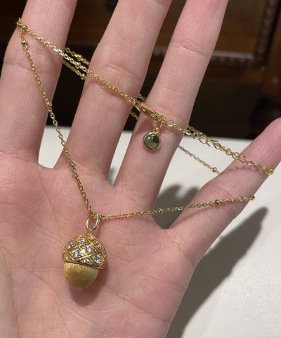 Mode Gold Sterling Silber Overgild Zirkon Tannenzapfen Anhänger Halskette  Mode Gold Sterling Silber Overgild Zirkon Tannenzapfen Anhänger Halskette