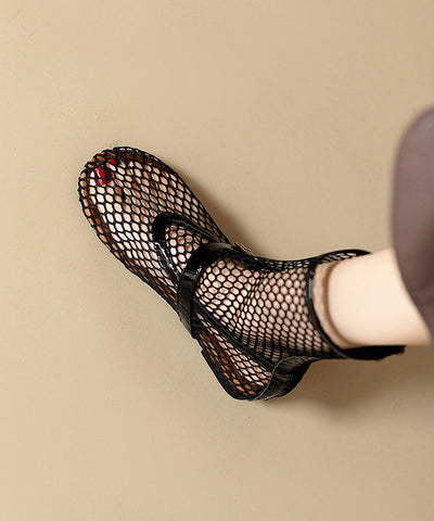 Black Boots Hollow Out Breathable Mesh Casual Splicing Black Boots Hollow Out Breathable Mesh Casual Splicing