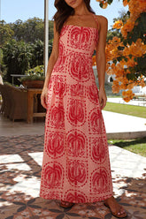 Urlaub Floral Rückenfreie Neckholder Strandkleider