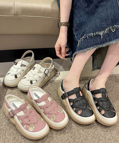 Casual Red Hollow Out Platform Flat Sandals Splicing Casual Red Hollow Out Platform Flat Sandals Splicing