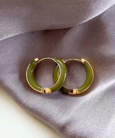 Fine Green Copper Overgild Circle Hoop Earrings Fine Green Copper Overgild Circle Hoop Earrings