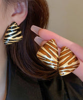 Fashion Black Copper Alloy Triangl Stud Earrings