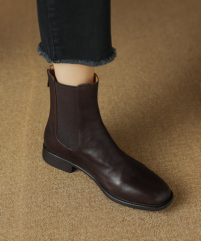 New Chunky Boots Black Cowhide Leather New Chunky Boots Black Cowhide Leather