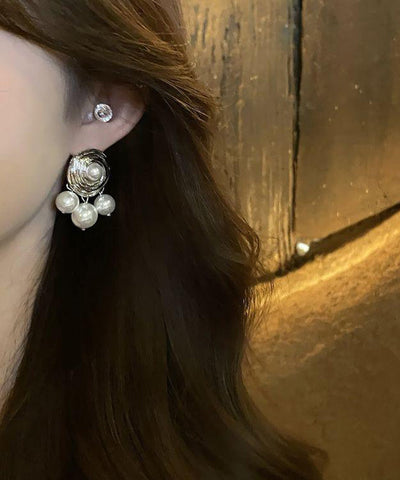 Original Design White Alloy Pearl Stud Earrings Original Design White Alloy Pearl Stud Earrings