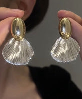 Boho Gold Copper Alloy Leaf Drop Earrings