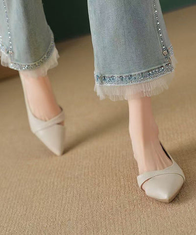 Mulberry Cowhide Leather Comfy Splicing Flat Feet Shoes Mulberry Cowhide Leather Comfy Splicing Flat Feet Shoes