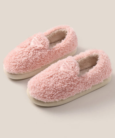 Comfortable Soft Pink Faux Fur Flat Shoes Comfortable Soft Pink Faux Fur Flat Shoes