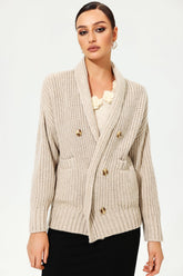 Long Sleeve Turtleneck Chunky Pins Sweater