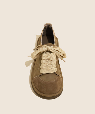New Comfortable Camel Lace Up Flats Shoes New Comfortable Camel Lace Up Flats Shoes