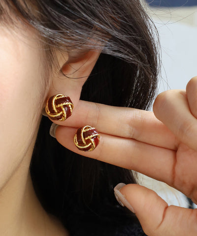 Moderne Ohrstecker aus vergoldetem Sterlingsilber von Mulberry mit Glasur  Moderne Ohrstecker aus vergoldetem Sterlingsilber von Mulberry mit Glasur