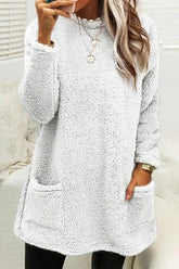 Casual Solid Pocket Solid Color O Neck T-Shirts