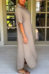 Edles, schlichtes Midikleid mit halblangen Ärmeln