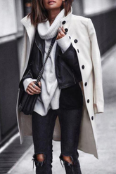 Prendas de abrigo informales de calle con hebillas y aberturas laterales