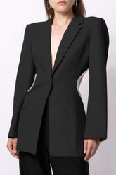 Rückenfreier Blazer mit Cut-Outs Schwarz