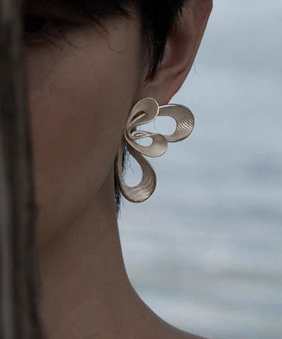 Loose Silk Sterling Silver Double Cloud Stud Earrings Loose Silk Sterling Silver Double Cloud Stud Earrings