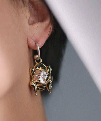 Original Design Gold Sterling Silver Overgild Sofa Style Drop Earrings Original Design Gold Sterling Silver Overgild Sofa Style Drop Earrings