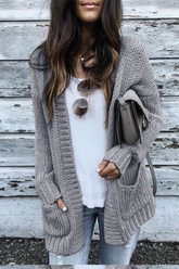 Casual Solid Patchwork Cardigan Collar Sweaters(5 colors)