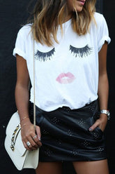 Modisches T-Shirt mit lässigem Print und Rundhalsausschnitt