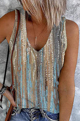 Vintage Floral Patchwork V Neck Tops(3 Colors)