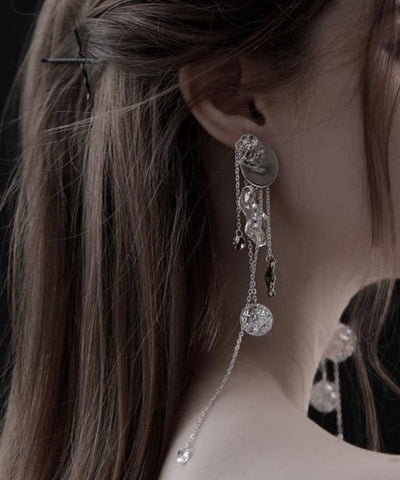 Original Silk Sterling Silver Wave Planchet Tassel Drop Earrings Original Silk Sterling Silver Wave Planchet Tassel Drop Earrings