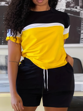 Summer Shorts Set 2023 Women's Two Piece Sets Short Sleeve T-Shirts Top