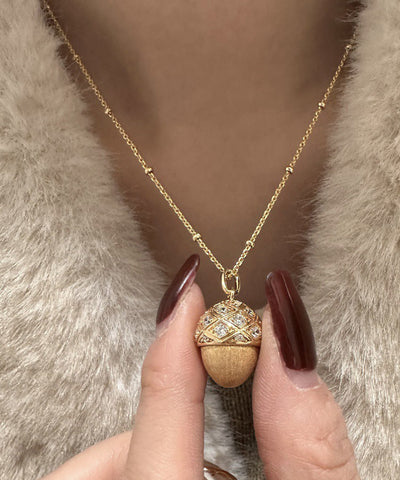 Mode Gold Sterling Silber Overgild Zirkon Tannenzapfen Anhänger Halskette  Mode Gold Sterling Silber Overgild Zirkon Tannenzapfen Anhänger Halskette