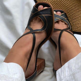 Sandalen mit mittelhohem Absatz, Sommer, handgefertigt, Damen-Absätze, gemischte Farben, Damen-Slip-On, Peep Toe, Damen-Pumps, quadratischer Absatz, Freizeitschuhe