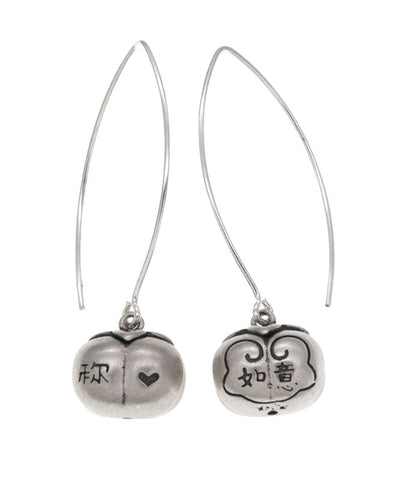 Fine Silk Sterling Silver Persimmon Ruyi Hoop Earrings Fine Silk Sterling Silver Persimmon Ruyi Hoop Earrings