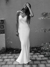 Ecru White Slipdress Back Zipper Sexy Summer Casual Maxi Dresses