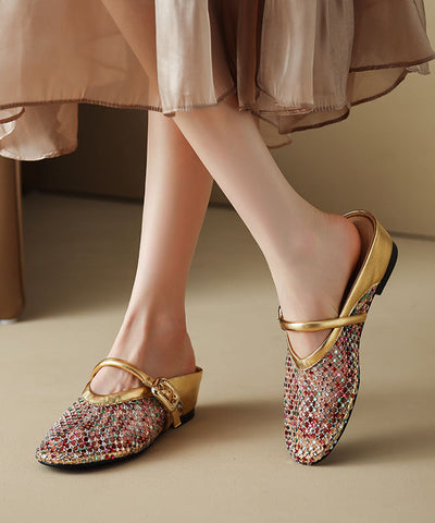 Sandalias de cuña con circón calado en oro de Boutique  Sandalias de cuña con circón calado en oro de Boutique