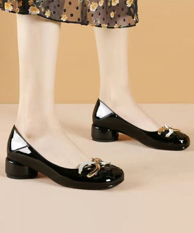 Green Loafer Shoes Chunky Faux Leather Stylish Splicing Green Loafer Shoes Chunky Faux Leather Stylish Splicing