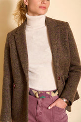 Blazer liso de espiga