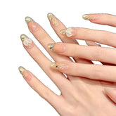 3D-Press-on-Nägel, Fischschwanz, Strand, gestrandet, Rouge, Katzenauge, Frühling und Sommer, mittellang, komplett handgefertigt, tragbare Nägel