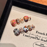 Uñas postizas cortas reutilizables, de marca privada, uñas postizas desmontables y adhesivas.