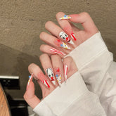 Neueste hochwertige abnehmbare ABS-Press-on-Nägel, handgezeichnete Clown-Kunstnägel, Gel-Falschnägel
