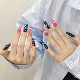 Hochwertiger französischer wiederverwendbarer Kleber, Glitzer, Luxus, Millennial, Hot Girl, süßer, cooler Stil, handgefertigte Klebenägel