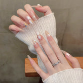 Schmetterlingspresse auf Nägeln Rüstung Handbemalte Blumen INS Stick on Nails