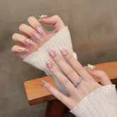 Heißer Verkauf Hohe Qualität 10Pcs Jade Schmetterling Floating Shadow Hand Drücken Kurze Nägel Luxus Handgemachte Drücken auf Nägel