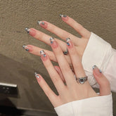 Hochwertiger Fingernagel-Pressglitzer, luxuriös, wiederverwendbar und abnehmbar, Katzenaugen-Pink, künstliche Kunstnägel